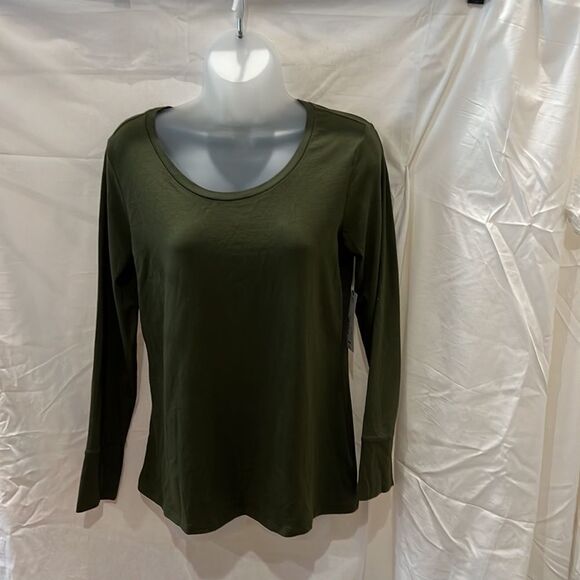- Ana new with tags olive green long sleeve top. Size medium. - Picture 1 of 7